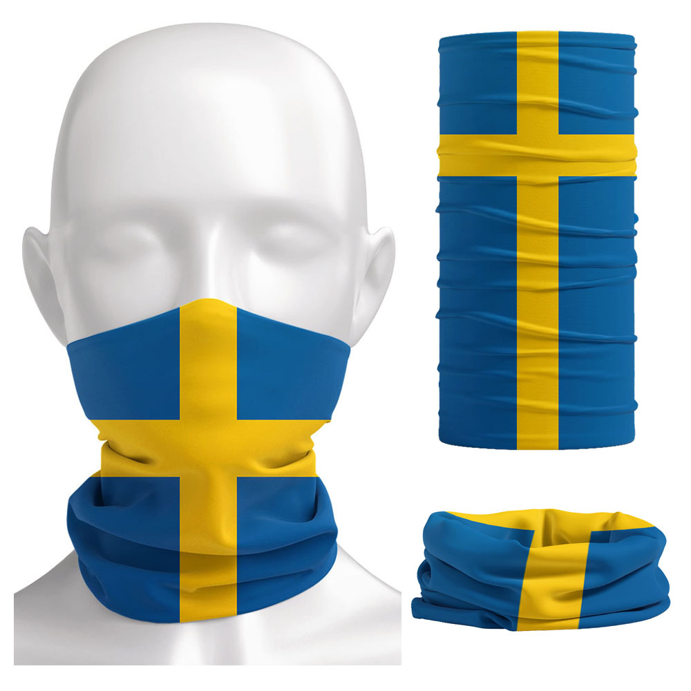Riding Gear - Bedrucktes Bandana mit Schwedenflagge, Kopfbedeckung, Balaclava,
