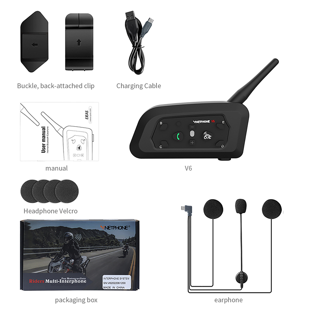Motorcycle Helmets - Neuer EJEAS V6 Pro Vollduplex-Motorrad-Intercom: Wasserdichter